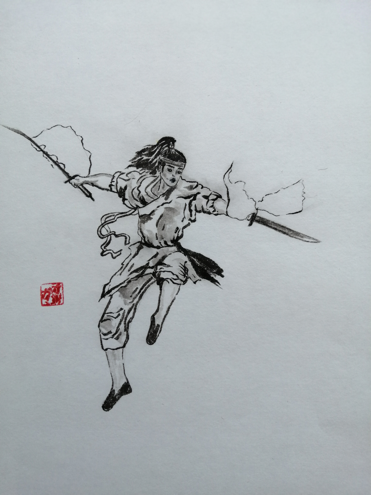 Картина Воин с мечами