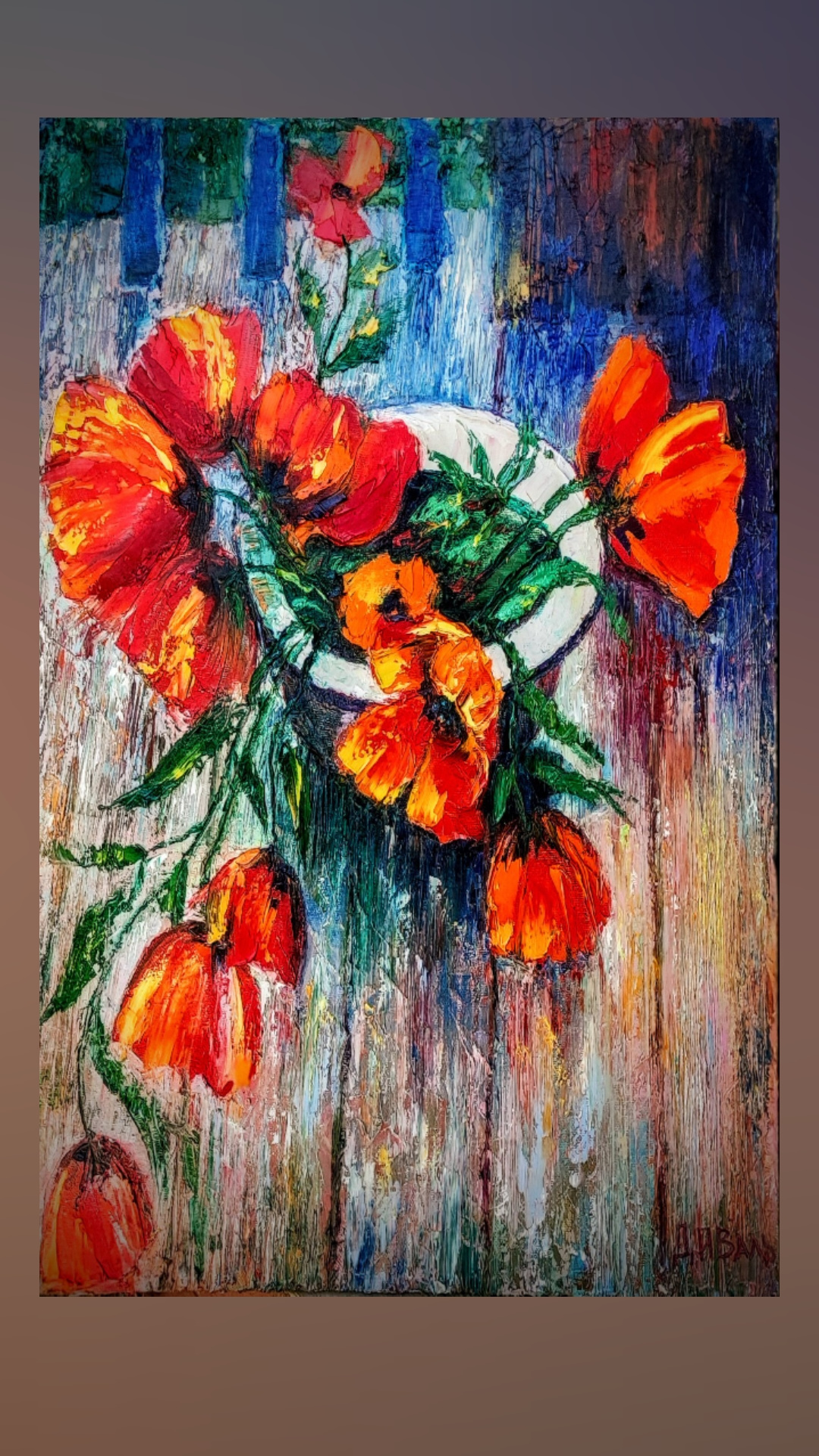 Картина Цветы в тазу