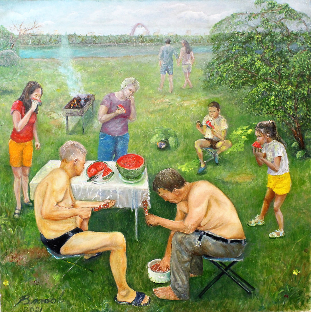 Картина Пикник в парке Москвы