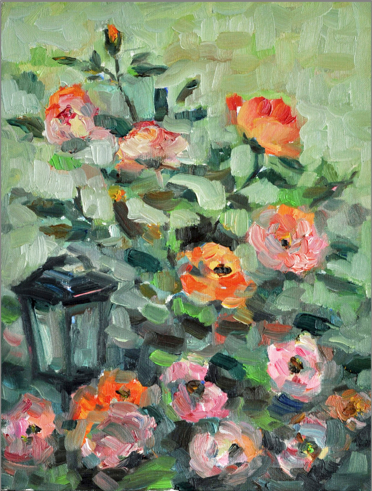 Картина Картина маслом Розы в саду  
