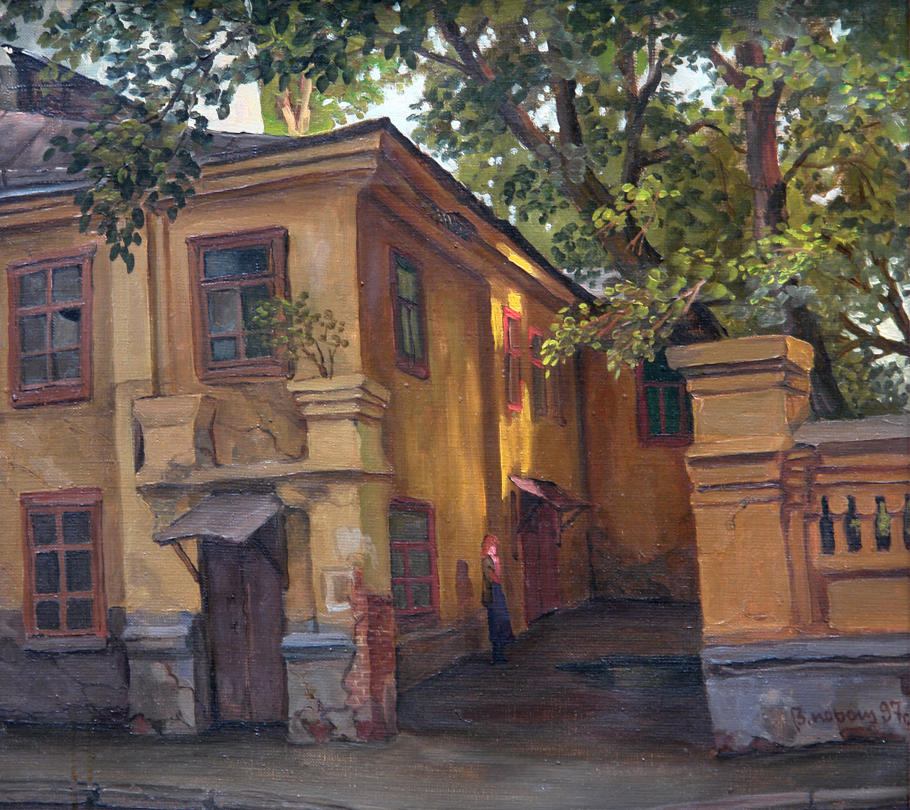 Картина Старый  дом  в  М. Колобовском  переулке.   