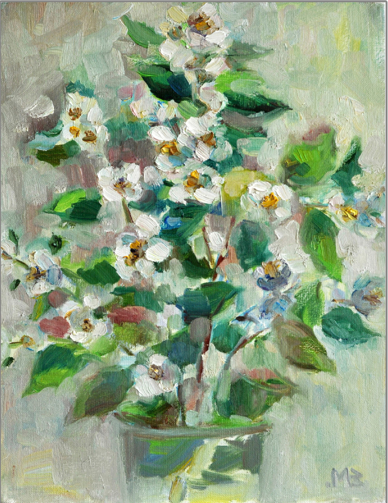 Картина  Белые цветы Жасмина 