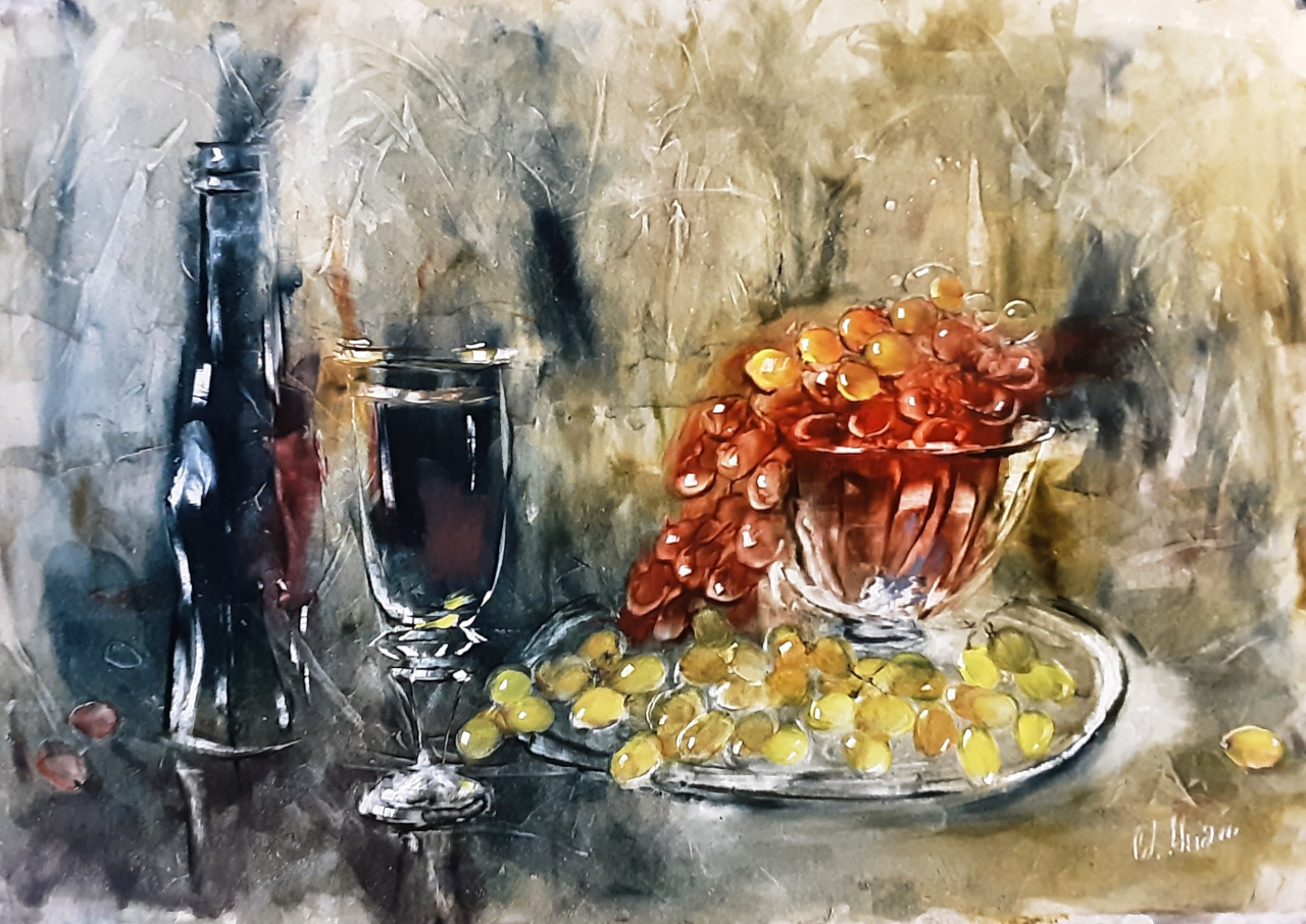 Картина Вино и фрукты